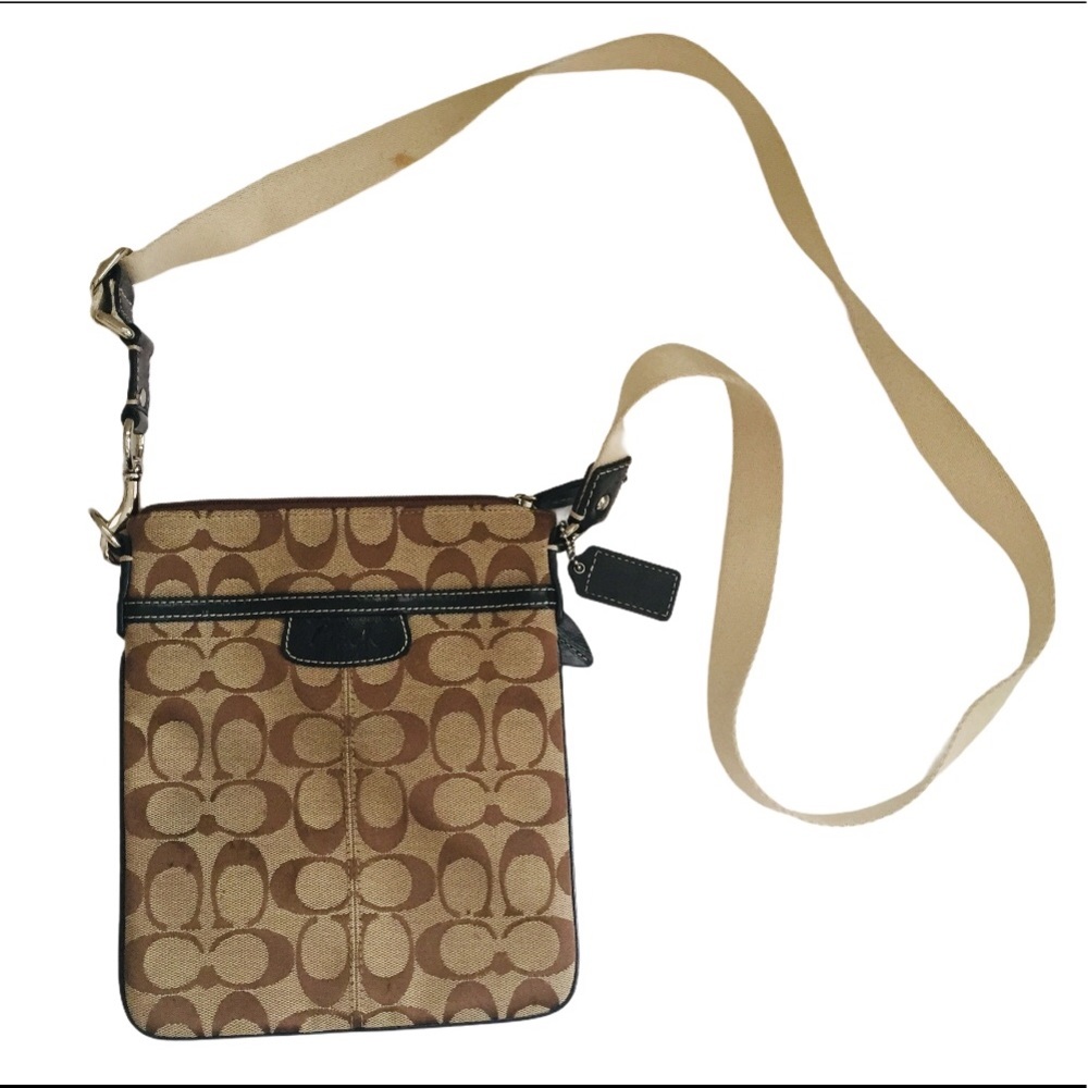 COACH Vintage Y2K Signature Canvas Swingpack Crossbody Bag Brown